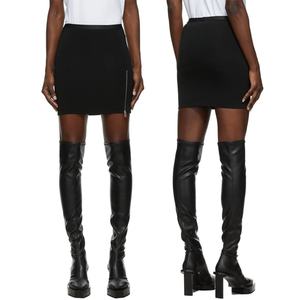 Custom Black Elastic Waistband Sport Jersey Short <b>Skirt</b> Women Zip Mini <b>Skirt</b> for <b>Girls</b> - Product Image 6