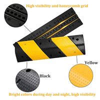 Protector de Cables, Reductor de Velocidad de Goma Resistente Antideslizante Amarillo y Negro con Canal para Entrada de Vehículos, Estacionamiento, Seguridad Vial