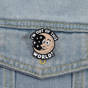 Pins esmaltados fuera <span class=keywords><strong>de</strong></span> este mundo, broche <span class=keywords><strong>de</strong></span> luna <span class=keywords><strong>de</strong></span> estilo Retro, mochila, ropa, insignia <span class=keywords><strong>de</strong></span> solapa, regalo <span class=keywords><strong>de</strong></span> joyería para amigos - Product Image 1