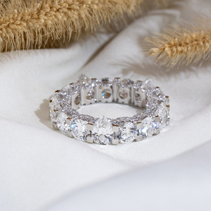 Bague de mariage Messi Jewelry MSR-2087 en or 10 carats, forme poire ronde, diamant éternité, diamant de laboratoire - Product Image 3
