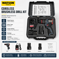Perceuse sans fil sans balais avec batterie au lithium et mallette de transport, fournie par l'usine, OEM ODM, vente en gros