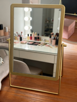 Miroir ZIHAN Art Déco en verre 20x30cm, miroir de maquillage sur table avec cadre en métal