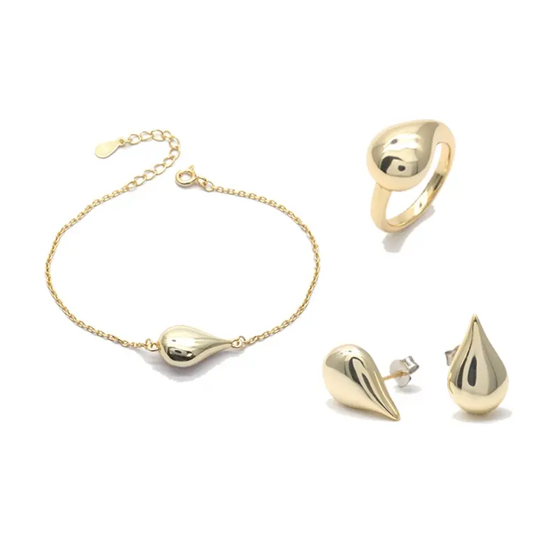 DiFeiYa orecchini personalizzati in argento placcato oro 925 orecchini con zirconi blu engagenemt anelli collana con ciondolo set di gioielli