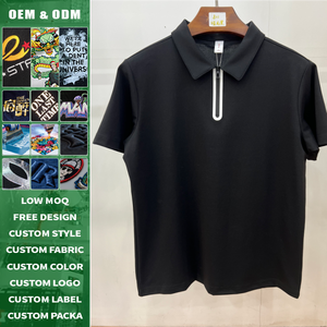 Polo Casual de Punto Ligero y Transpirable con Cierre de Media Cremallera y Contraste de Color - Product Image 1