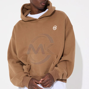 Nouvelle arrivée de sweats à capuche décontractés confortables à épaules tombantes pour hommes avec broderie design solide et fermeture éclair pour l'hiver - Product Image 5