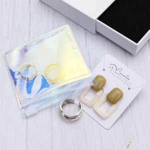 Wholesale <b>Blank</b> PVC Hologram Plastic Packing Bag Customized Small Ziplock Jewelry Bags Without Printing Zipper Bag - Product Image 6