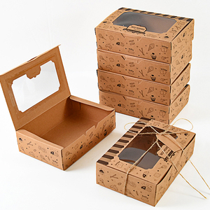 Scatola Pieghevole da Imballaggio Personalizzata da Fabbrica da 8 Pollici in Carta Kraft per Alimenti, Impermeabile e Anti-Olio, per Torte, Pane e Pizza - Product Image 1