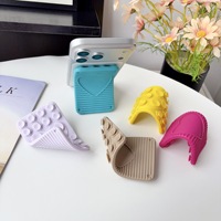 Nouveau support de téléphone en silicone souple en forme de cœur, pliable et anti-tremblement, avec ventouse de bureau