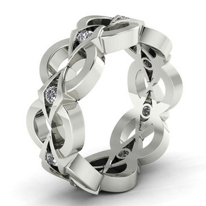 Anello da Donna Traforato con Zirconia Cubica, Stile Semplice e alla Moda, Gioiello per Fidanzamento - Product Image 1