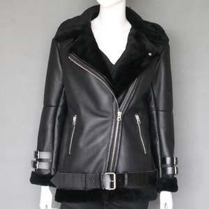 Di alta qualità reale di agnello giacche di <span class=keywords><strong>pelle</strong></span> genuino del motociclo di lana del cappotto freddo degli uomini delle donne cappotto - Product Image 4