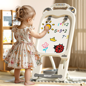 Lavagna da Disegno Bifacciale per Bambini XST, Set Educativo <span class=keywords><strong>con</strong></span> <span class=keywords><strong>Luna</strong></span> e Stelle, Giocattolo in Plastica ABS, Lavagna Bianca e Nera, 3 Colori - Product Image 3
