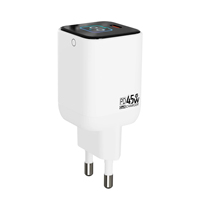 Chargeur rapide GaN 45W avec écran TFT intelligent, moniteur de puissance en temps réel, prise murale PD3.1, protection OTP pour téléphone