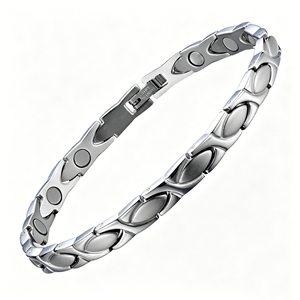 Bracelet magnétique en acier inoxydable PFT, tendance et simple, pour femmes, avec ions négatifs - Product Image 3