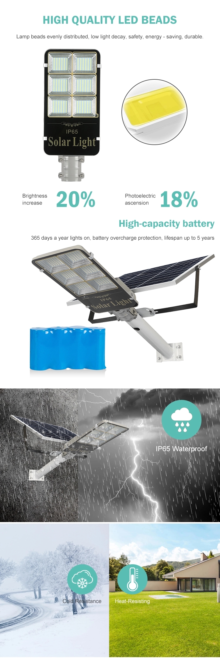 High Power Aluminum SMD Waterproof IP65 100w 150w 200w 300w 400w Commercial Highway Road Outdoor LED Solar Street Light
