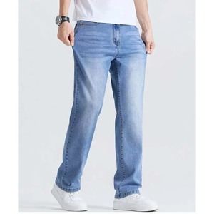 Jeans en denim coupe slim pour <span class=keywords><strong>homme</strong></span>, 100% coton, respirant, denim délavé, fournisseur OEM, vente en gros - Product Image 4