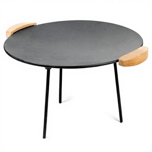 Piastra <span class=keywords><strong>per</strong></span> Griglia Dutch Oven con Manici <span class=keywords><strong>in</strong></span> Legno, Rotonda <span class=keywords><strong>in</strong></span> <span class=keywords><strong>Ghisa</strong></span> Antistatica <span class=keywords><strong>per</strong></span> Fornello <span class=keywords><strong>a</strong></span> Gas - Product Image 1