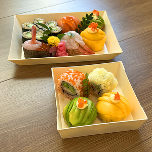 Hộp Bento Nhật Bản hình thang màu sắc tự nhiên Sushi gỗ phong cách Nhật Bản hộp đơn giản sáng tạo bộ đồ ăn bằng gỗ hộp bento dành cho người lớn - Product Image 5