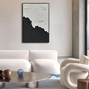 <span class=keywords><strong>Nankai</strong></span> ศิลปะภาพวาดด้วยมือเนื้อหนาสีดำสีขาวเรียบง่ายภาพวาดสีน้ำมันของตกแต่งผนังบ้านขนาด24.5x36.5นิ้ว - Product Image 4