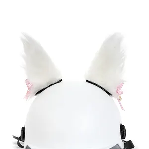 Easy Use Creative Cartoon Cute Plush Motorcycle Bike Helmet Cat Ear Type Decoration Part