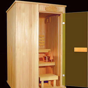 Mini Stanza Sauna Moderna a Vapore Secco Portatile in Legno Massello di Hemlock Vasche Spa Potenza 6kW Stanza per Sudorazione e Massaggi da Giardino con Telecamera Nascosta - Product Image 1