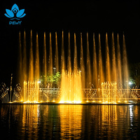 Fontaine musicale flottante commerciale DEWY en acier inoxydable au design moderne, plateforme flottante stable pour parcs, lacs et rivières