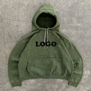 Sudadera con capucha de felpa francesa de gran tamaño de alta calidad para hombre, ropa informal de algodón 100%, sudaderas con capucha personalizadas para hombre de alta calidad - Product Image 2