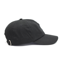 Op maat gemaakte katoenen geborduurde zwarte gladde ongestructureerde baseballcap met verstelbare gesp