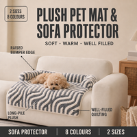 Housse de canapé pour animaux de compagnie en peluche incurvée, résistante aux morsures, lavable, coussin de couchage pour chien et chat