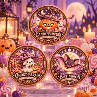 Pièce de monnaie en cuivre pur 999 de 1 oz, artisanat métallique, boîte cadeau Halloween personnalisée, motif dessin animé, relief 3D, impression UV, objet de collection, souvenir, cadeau mignon