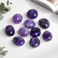 Cristaux d'améthyste naturelle ovale polie à l'ancienne de Namzi, Chine, pour l'énergie curative, le Feng Shui, les fournitures de Wicca et de sorcellerie (lot de 10 pièces)