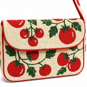 Bolsos de mano con diseño de tomate y bordado de solapa, de calidad genuina, con cuentas, para uso diario, al mejor precio. - Product Image 3