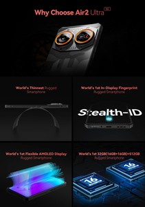 สมาร์ทโฟน IIIF150 Air2 Ultra Rugged รุ่นทนทานพิเศษ รองรับ 5G ระบบปฏิบัติการ Android หน้าจอ AMOLED 6.8 นิ้ว FHD+ 120Hz หน่วยความจำ 16GB ความจุ 512GB กล้อง 108MP - Product Image 6