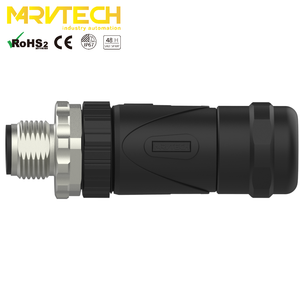 ขั้วต่อสายเคเบิลวงกลม M12 แบบกันน้ำ ยี่ห้อ Marvtech รุ่น Male 8 Pin a Code  วัสดุไนลอน สำหรับประกอบในสนาม - Product Image 3