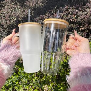 40oz <b>Glass</b> Commuter <b>Cup</b> With Reinforced Handle for Heavy Daily Use - Product Image 1