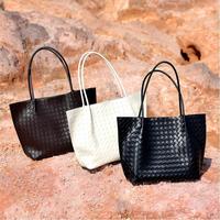 Sac fourre-tout en cuir véritable tressé grande capacité pour femme, sac à bandoulière pour le quotidien, sac à main minimaliste et élégant avec fermeture magnétique