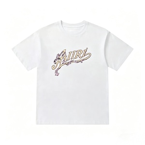 เสื้อยืดแขนสั้นผู้ชายสไตล์ฮิปฮอปพิมพ์ลายตาข่าย แบรนด์ Ami ri ผ้าฝ้าย 100% ทรงโอเวอร์ไซส์ แฟชั่นลำลอง ขายส่งจากสหรัฐอเมริกา - Product Image 5