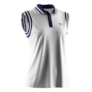 เสื้อโปโลแขนกุดผู้หญิง สีขาวกรมท่า สำหรับฝึกซ้อมกอล์ฟ - Product Image 5