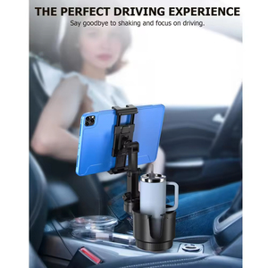 Support de tablette et de téléphone 2-en-1 de haute qualité pour voiture, organisateur multifonctionnel pour boissons et accessoires intérieurs automobiles - Product Image 3