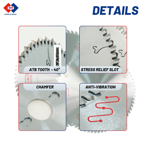 Donglai Dia 250mm 80 Dents avec -5 °   Angle de coupe pour la coupe en biseau alterné (ATB) 40 °   <span class=keywords><strong>Lame</strong></span> de <span class=keywords><strong>scie</strong></span> <span class=keywords><strong>circulaire</strong></span> pour la découpe de panneaux sans rainurage - Product Image 4