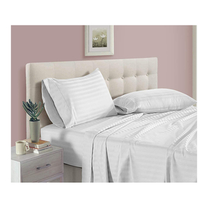 Çizgili kraliçe nevresim takımı otel lüks % 1800 yatak çarşafları ve yastık kılıfı - Product Image 1