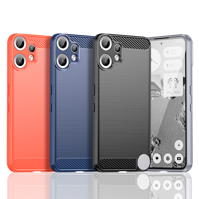 2025 Business Brushed Carbon Fiber Texture Soft TPU Phone Case for Nothing CMF Phone 2 Pro 3A 2A Protective Back Cover Cases