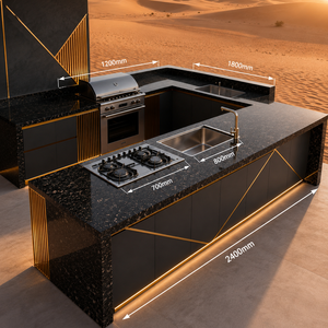<span class=keywords><strong>Cucina</strong></span> per barbecue e Grill all'aperto di lusso per ville Forno elettrico integrato su misura e griglia in acciaio inossidabile - Product Image 6