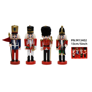 LINGKAI Casse-noisette de Noël en bois fait main, moderne, rouge coloré, 19 cm, figurine décorative, cadeaux et fournitures d'intérieur - Product Image 5