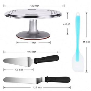 Hot Sales 7 Pieces Aluminium <b>Cake</b> Turntable Sets <b>Stand</b> Baking Tools Accessories - Product Image 5