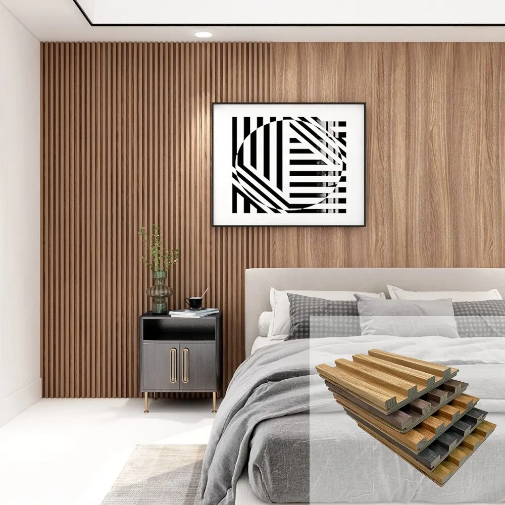 Interior Wall Board Water Proof Wood Plastic Composite Cladding Fluted Panel PVC Wall Panel