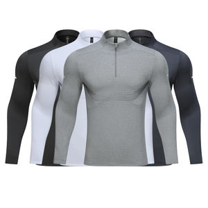 Custom Gym 1/4 Zip Quarter Zip Pullover Golf Fitness Compresión Quarter Zip Poliéster Elastano Hombres Manga Larga - Product Image 6