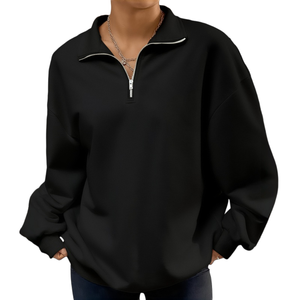 Vestes d'hiver pour femmes à capuche à fermeture éclair, couleur unie noire, manches longues, impression puff, logo personnalisé vintage, commande d'échantillon possible - Product Image 4