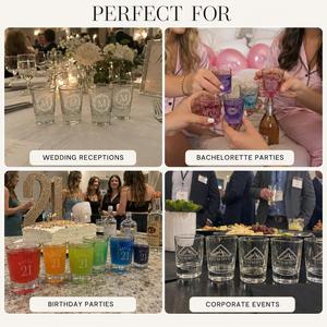 Verres à shot personnalisés avec logo, pour souvenir de mariage, base lourde, en gros, 1,5 oz, 2 oz, mini verres à whisky, tequila - Product Image 6