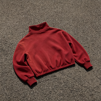 Chinesischer Frosch-Knopf Stehkragen Reißverschluss-Sweatshirt Rote Cropped Oversized Orientalische Vintage Streetwear Jacke für Herren