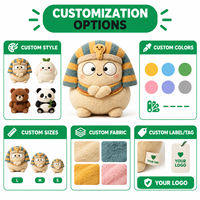 Peluche personnalisée Pharaons Égyptiens brodée anti-stress en tissu polyester ultra doux, vente en gros directe usine OEM ODM à bas prix